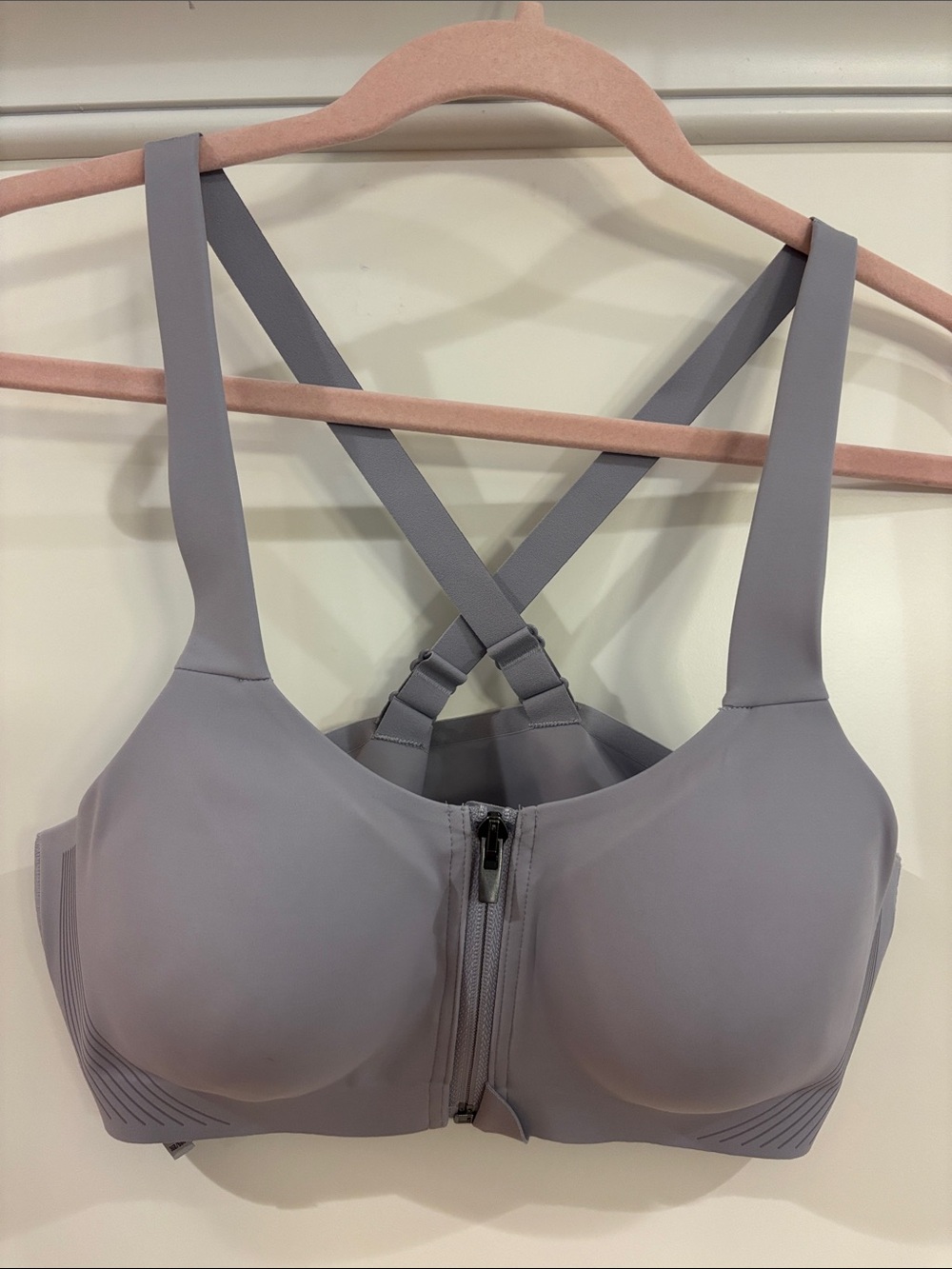 Victoria's Secret VSX Knockout Front-Zip High-Impact Sports Bra Gray 36B